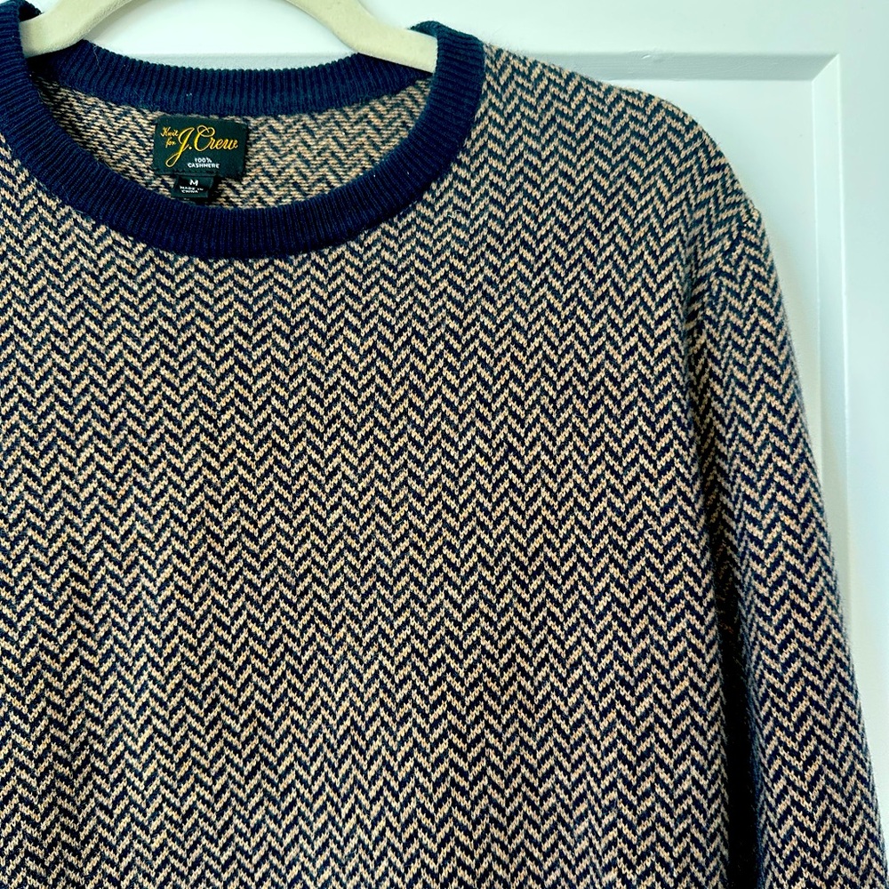 JCREW Cashmere Herringbone Crewneck Sweater